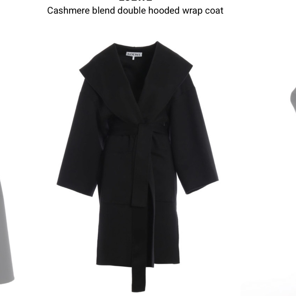 Loewe Black Cashmere Hooded Coat